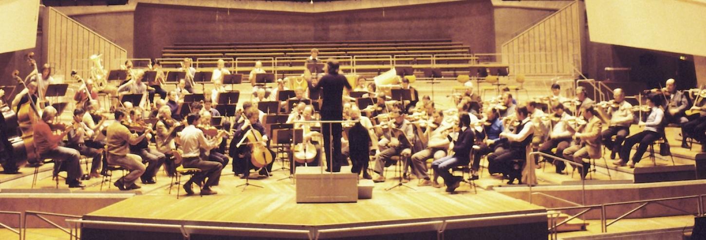 full orchestra on stage