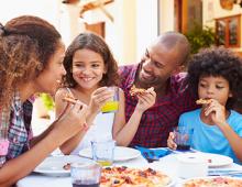 Family eating at a restaurant